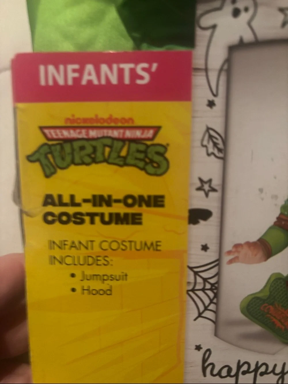 TMNT Infant Turtle Costume Hat and Bodysuit - Green and Brown